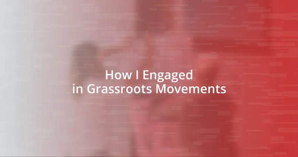 How I Engaged in Grassroots Movements