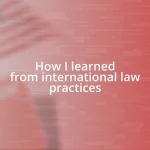 How I learned from international law practices