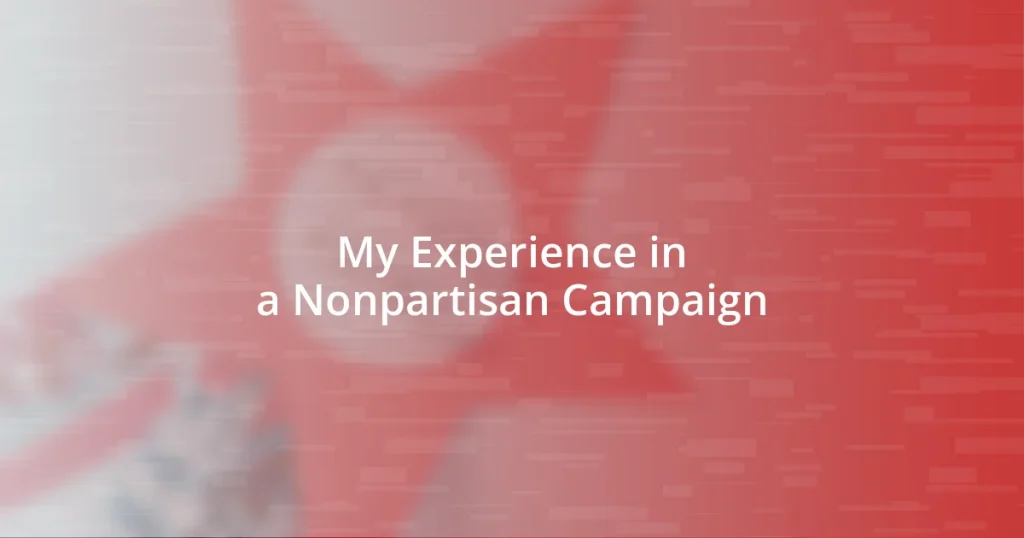 My Experience in a Nonpartisan Campaign