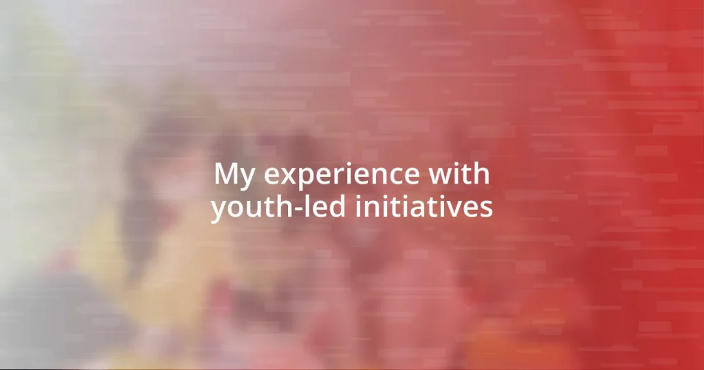 My experience with youth-led initiatives