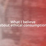 What I believe about ethical consumption