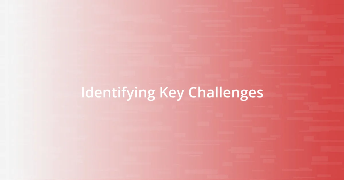 Identifying Key Challenges