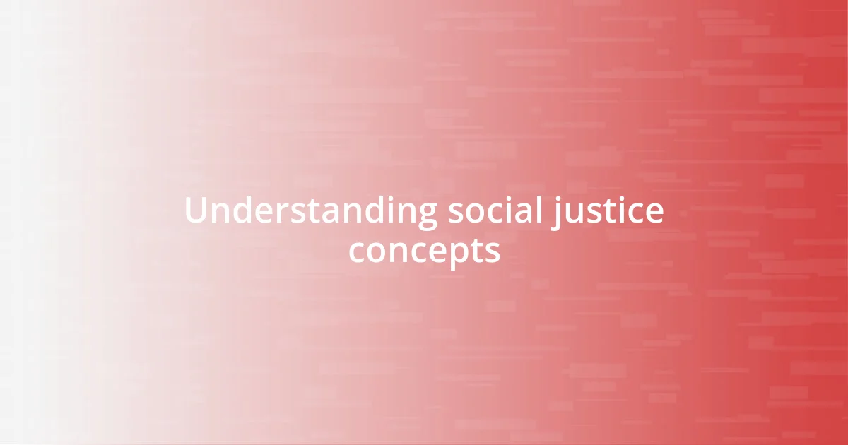 Understanding social justice concepts